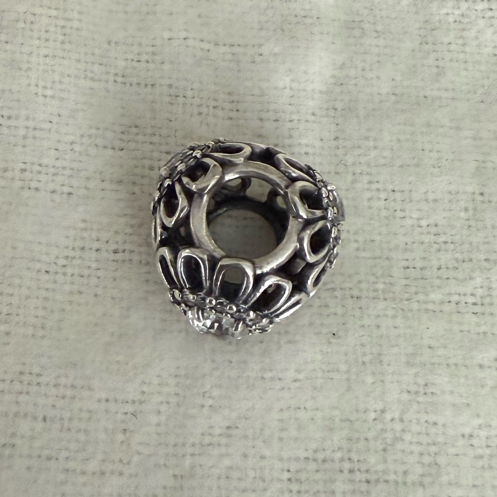 Authentic Pandora Sterling Silver Charm Bead, 3 Sided - Picture 5 of 5